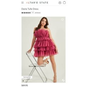 ✨Altar’d State Daria Tulle Mini Dress in Berry. Size Small✨